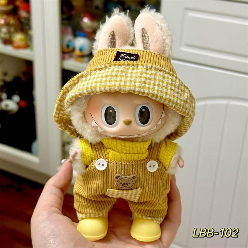 Product Introduction of Labubu Doll Clothes Vinyl Labubu 17cm Plush Toy Cute Dress-Up Casual Outfit Skirt Plush Toy Clothes 19