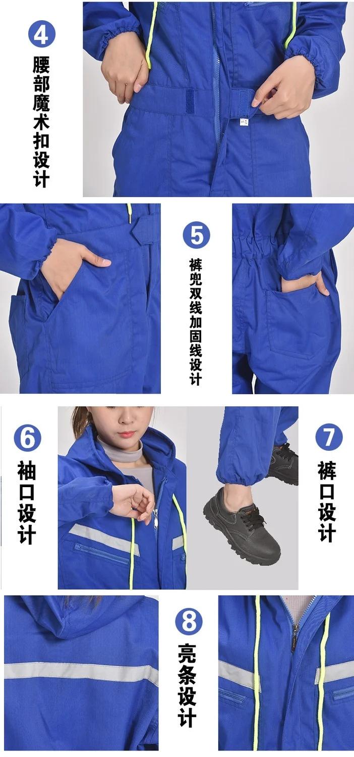 Product Introduction of Working Hooded Coveralls Raincoat Overalls Dust-proof Paint Spray clothing Hood Protective safety Reflective Work clothes 4