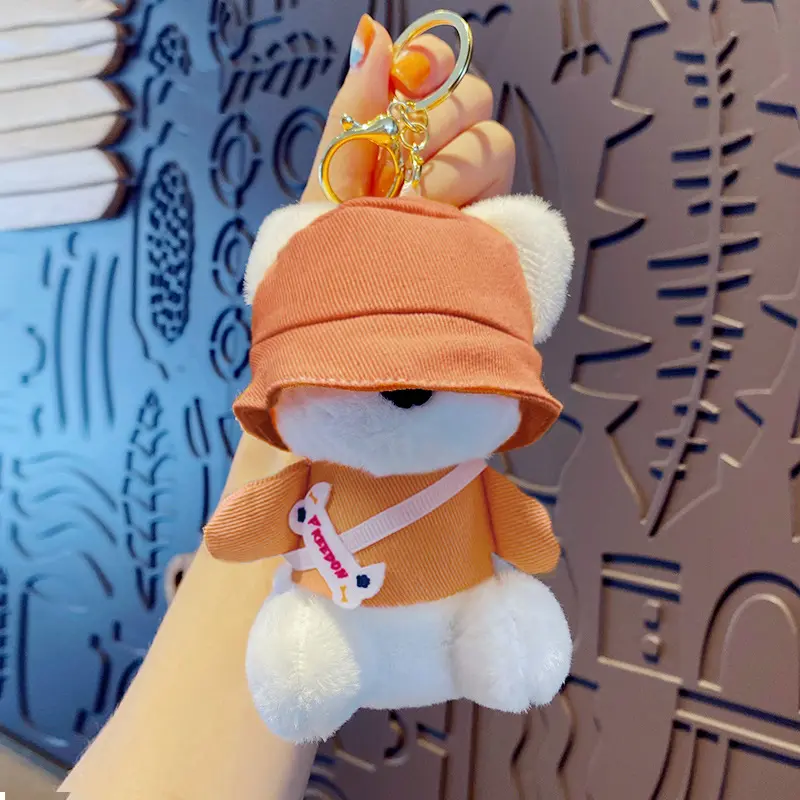 Móc khóa gấu bông đội mũ thời trang dễ thương, móc khóa cặp trẻ trung năng động chuẩn Hot trend Tik Tok 5