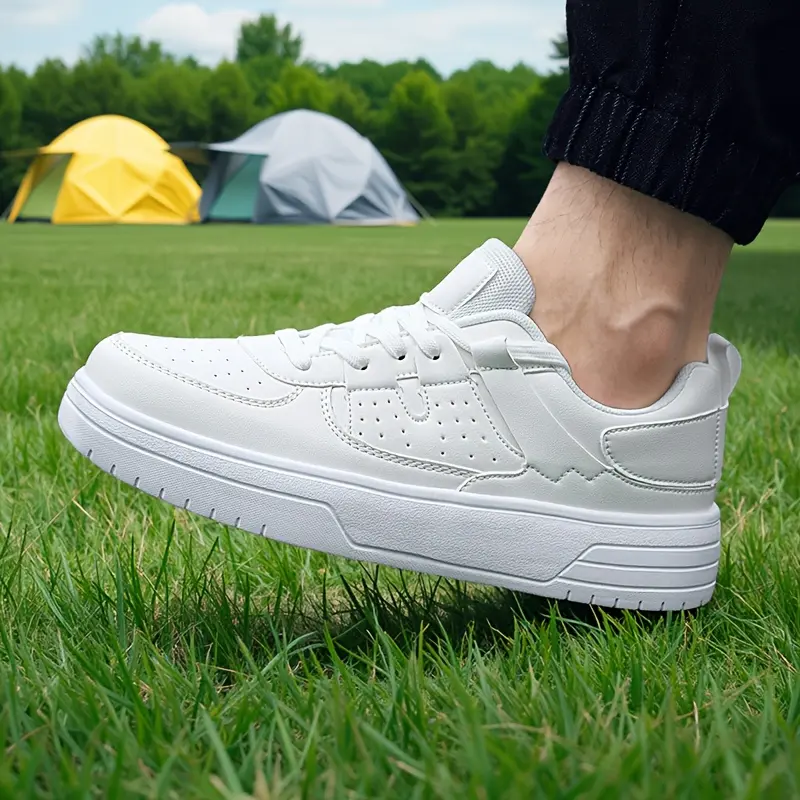 Men'S & Women'S Fashion Sneakers, Preppy Trendy Style, All-Season Low Top Lace-Up Shoes, Solid Striped Pattern, Faux Upper, Fabric Inner, EVA Sole, Cloth Insole, Round Toe for Outdoor, Beach, Daily Wear 0