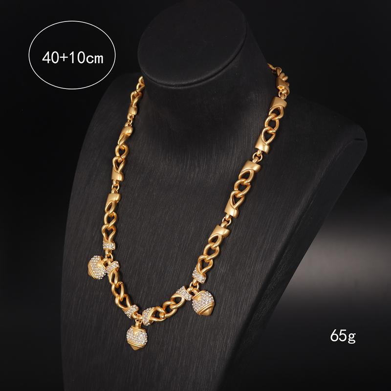 Product Introduction of High-end Fashion Personality Temperament Versatile Retro Jewelry Bright Gold Light Luxury Style Necklace 2025 New Model 0