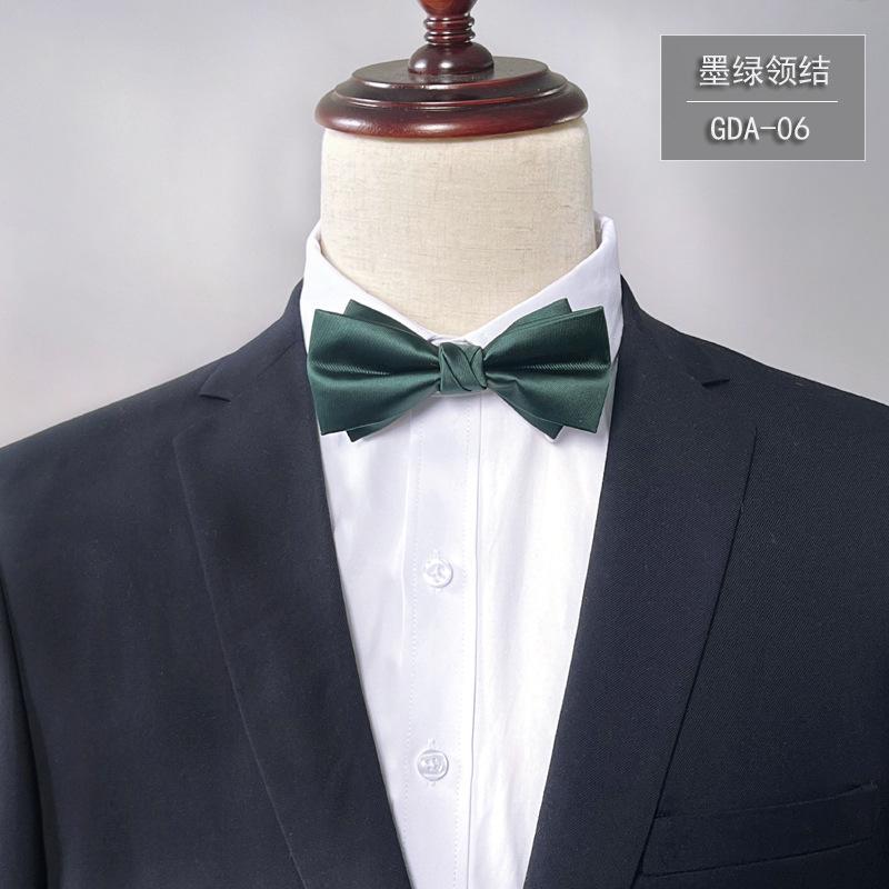 Product Introduction of New Bow Tie Men's Solid Color Bridegroom High Density 1200 Needle Silk Bow Tie Flower Business Formal Wear 7