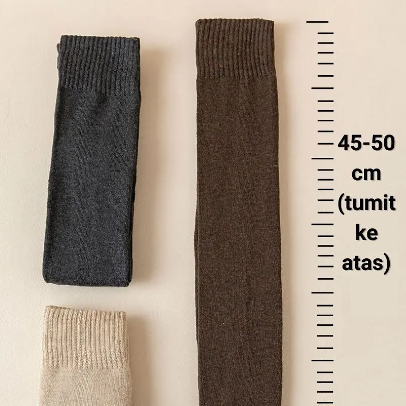 KH01 Kaus Kaki Winter Socks Kaos Kaki Handuk Musim Dingin Tebal Tahan Dingin Kaus Kaki Tinggi Atas Lutut Wanita Women High Long Socks 6