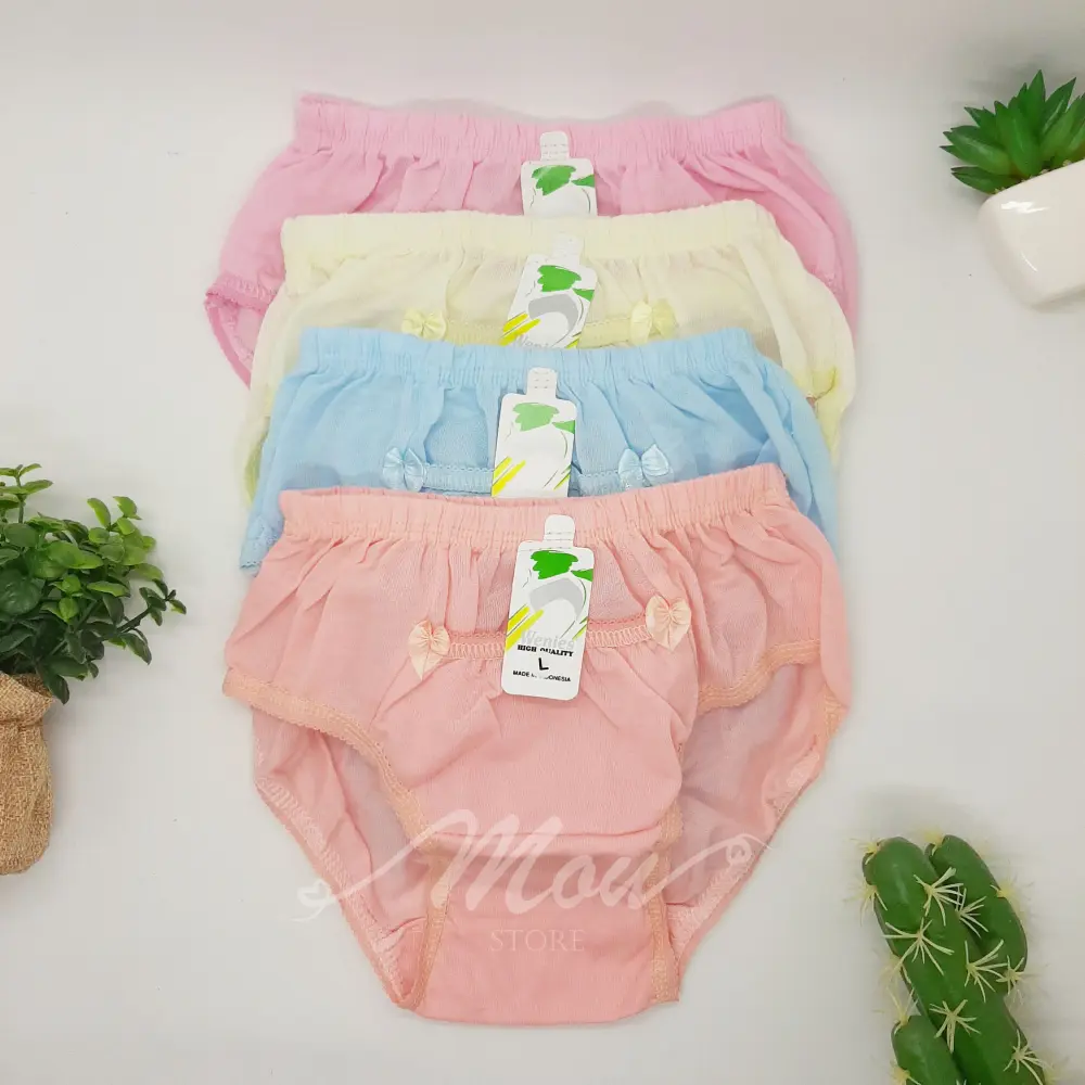 6pcs Celana Dalam Anak Perempuan Saku Depan Bahan Katun Usia 1 - 10 Tahun Cantik