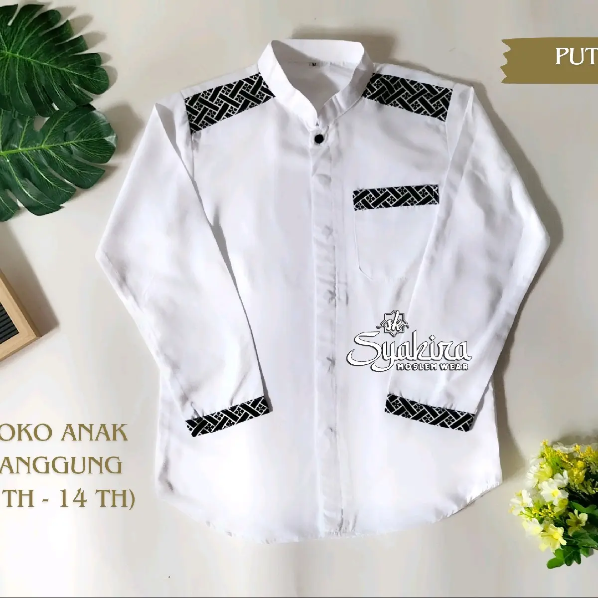 KOKO ANAK TANGGUNG USIA 8 TH - 14 TH / KOKO ANAK TANGGUNG LENGAN PANJANG / Nyaman / Putih / Baju Muslim