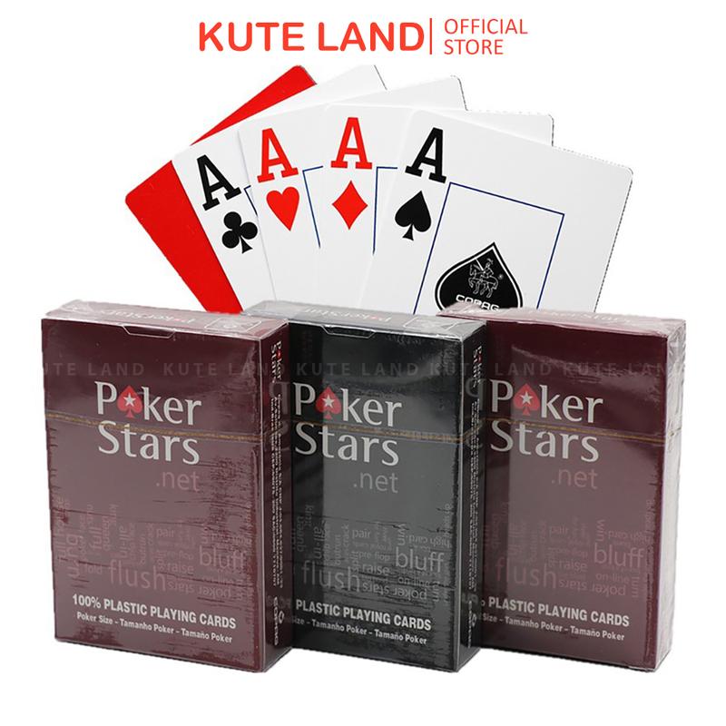 Bộ Bài Tây Poker Stars Chất Liệu Nhựa PVC Bền Đẹp Chống Nước 100% Plastic Chống Gãy Cong