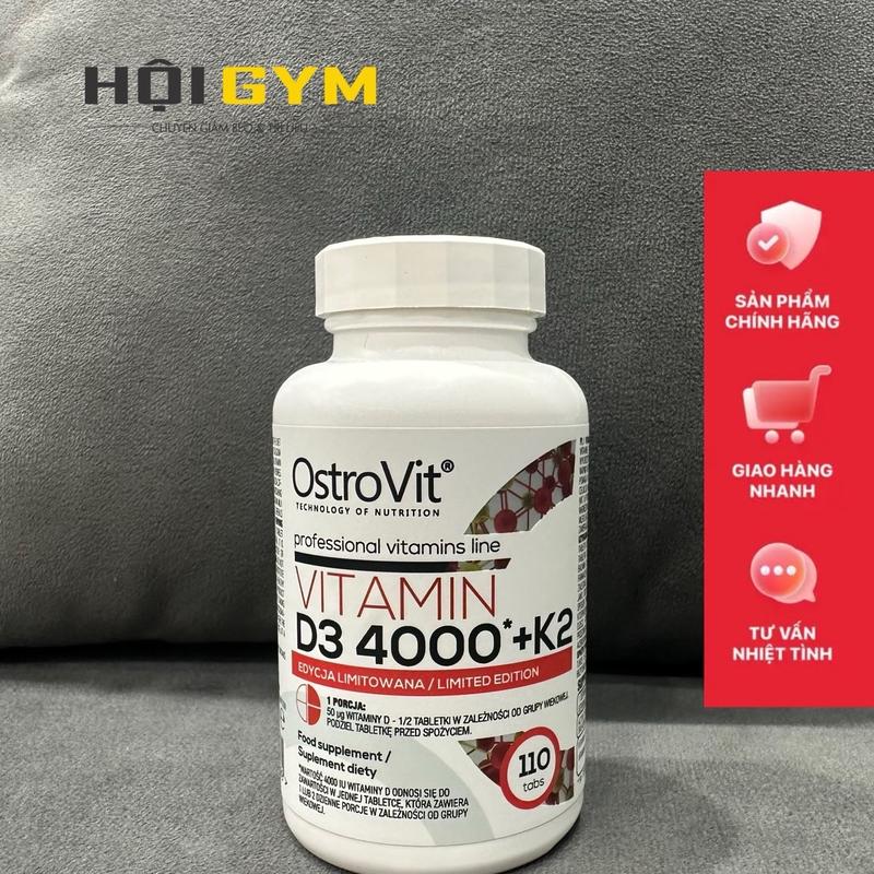 Ostrovit Vitamin D3 4000 + K2 (110 Viên)|Xuất xứ BA LAN