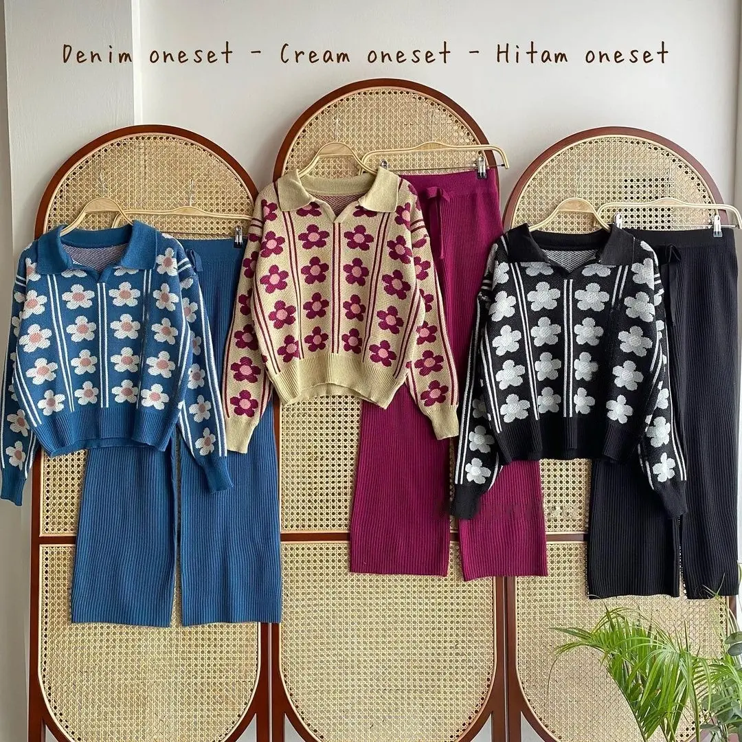 One Set Lussy Kain Knit Baju Setelan Wanita Terbaru Setelan Viral Wanita Dewasa Baju Wanita Model Baru Setelan Wanita Lagi Tren One Set Wanita Terbaru