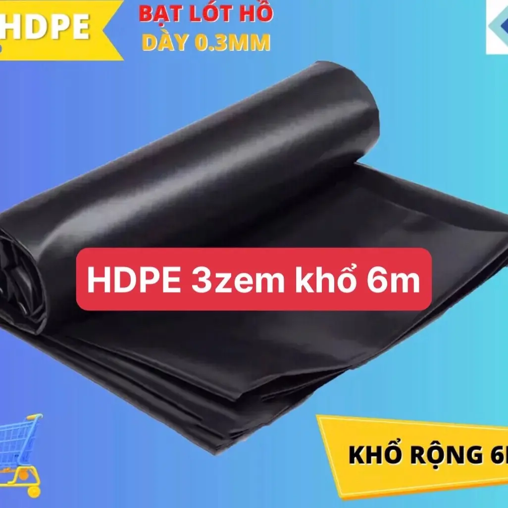 Bạt lót hồ bằng HDPE 3zem khổ 6m (bán theo mét tới)
