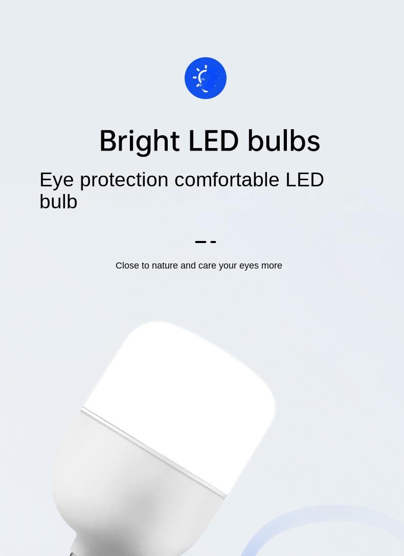 Product Introduction of LED Bulb Bright White Bulb Waterproof E27 Screw Bulb Photography Non-Strobe Household Lighting Bulb 0