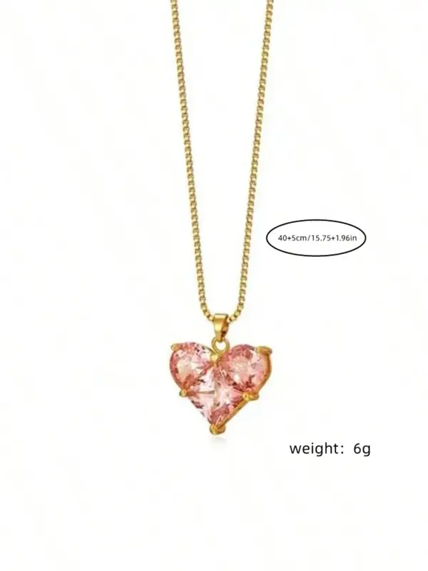 Fashion Heart Shaped Pendant Necklace for Women & Girls, Fashion Jewelry for Party, Daily Clothing Decor, Trendy All-match & Exquisite Jewelry for Birthday Gift 1