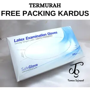 Sarung Tangan Latex Safeglove Isi 50 Pasang (100 Pcs) Original