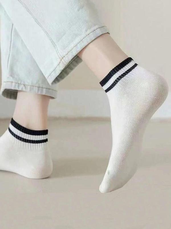 Women's 5 Pairs Striped Print Ankle Socks, Low Cut Comfort Breathable Soft Cozy Socks for Women, Multipack Knit Crew Socks, Women's Socks & Hosiery 4