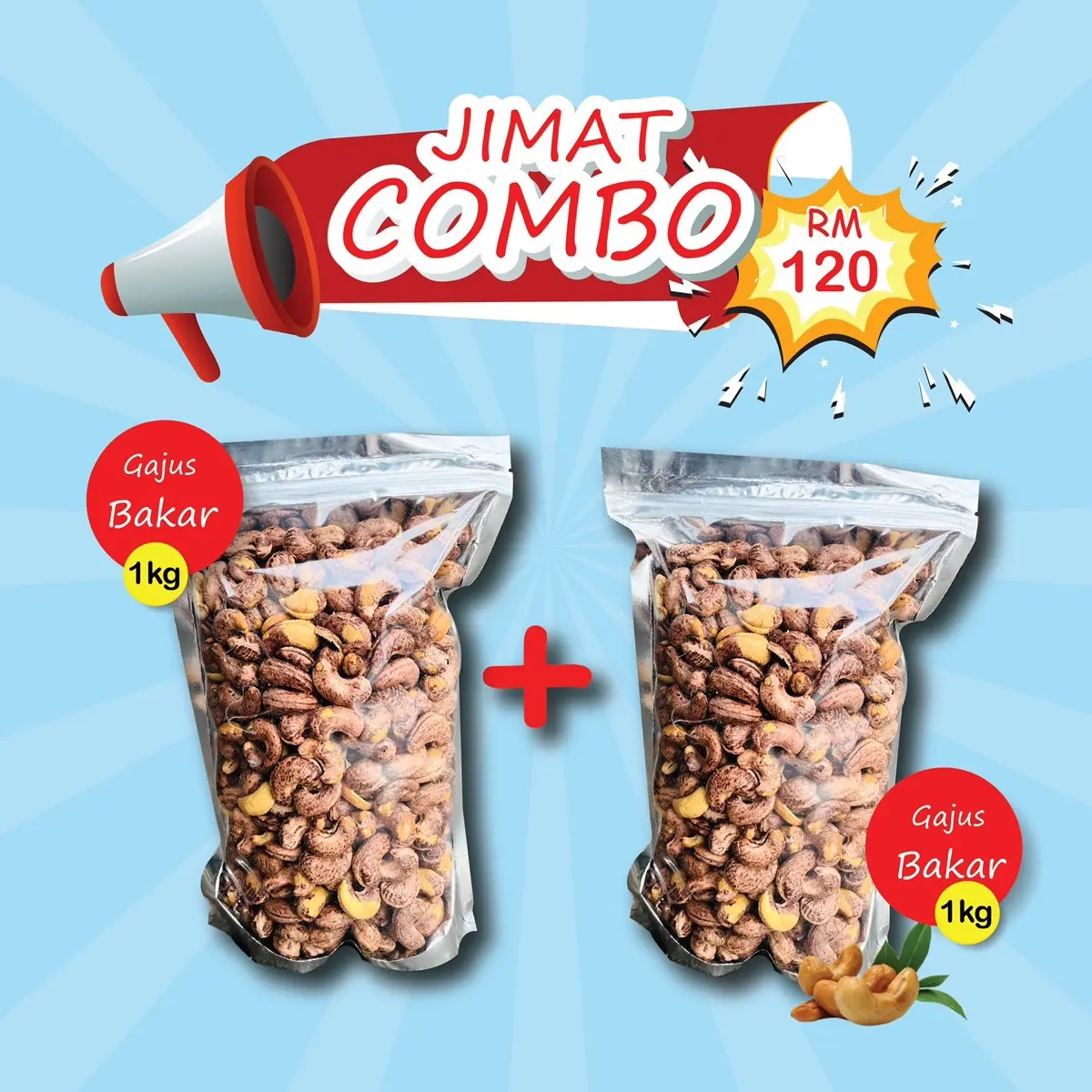 COMBO (gajus bakar + gajus bakar) RM120 Nuts