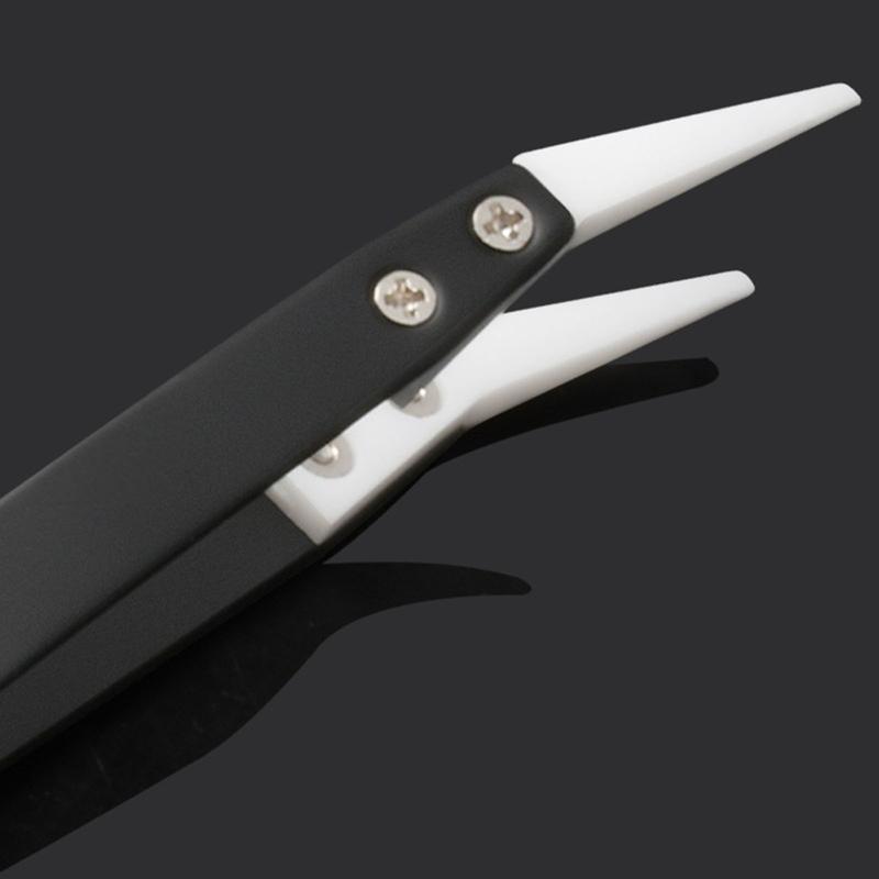 Ceramic Clips Reverse Tweezers Anti-static Insulated 3PCS Straight Curved Clips 5