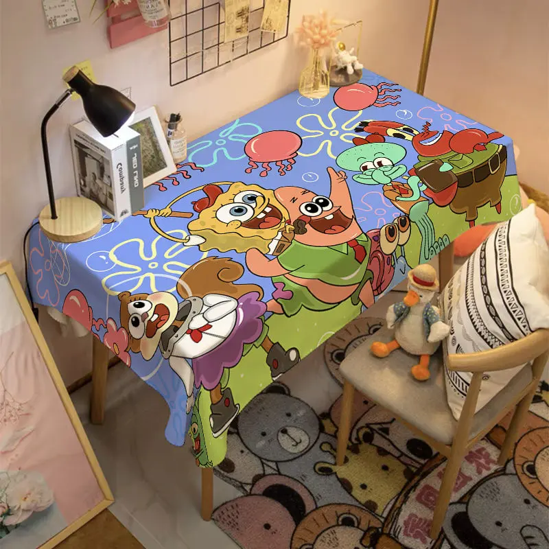 Tablecloth Fabric Room Dormitory Cute Learning Tablecloth Makeup Tablecloth Cartoon Sponge Baby Pie Star