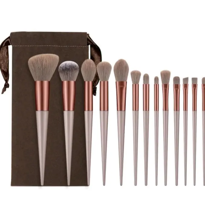 kuas makeup dengan sarungnya