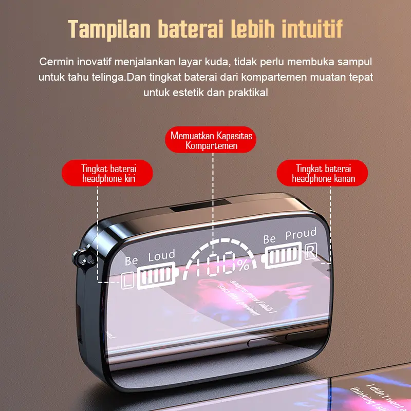 【COD】Jovitech TWS EP20 Earphone Headset Bluetooth Wireless Powerbank Flashlight LED Battery 2
