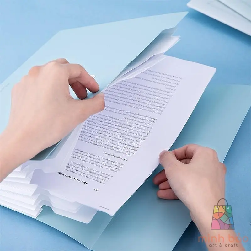 CẶP ĐỰNG TÀI LIỆU A4 DELI - 8 NGĂN PHÂN TRANG - FILE LƯU TRỮ TÀI LIỆU - LINFINI - XANH DƯƠNG / TRẮNG - 72456 2