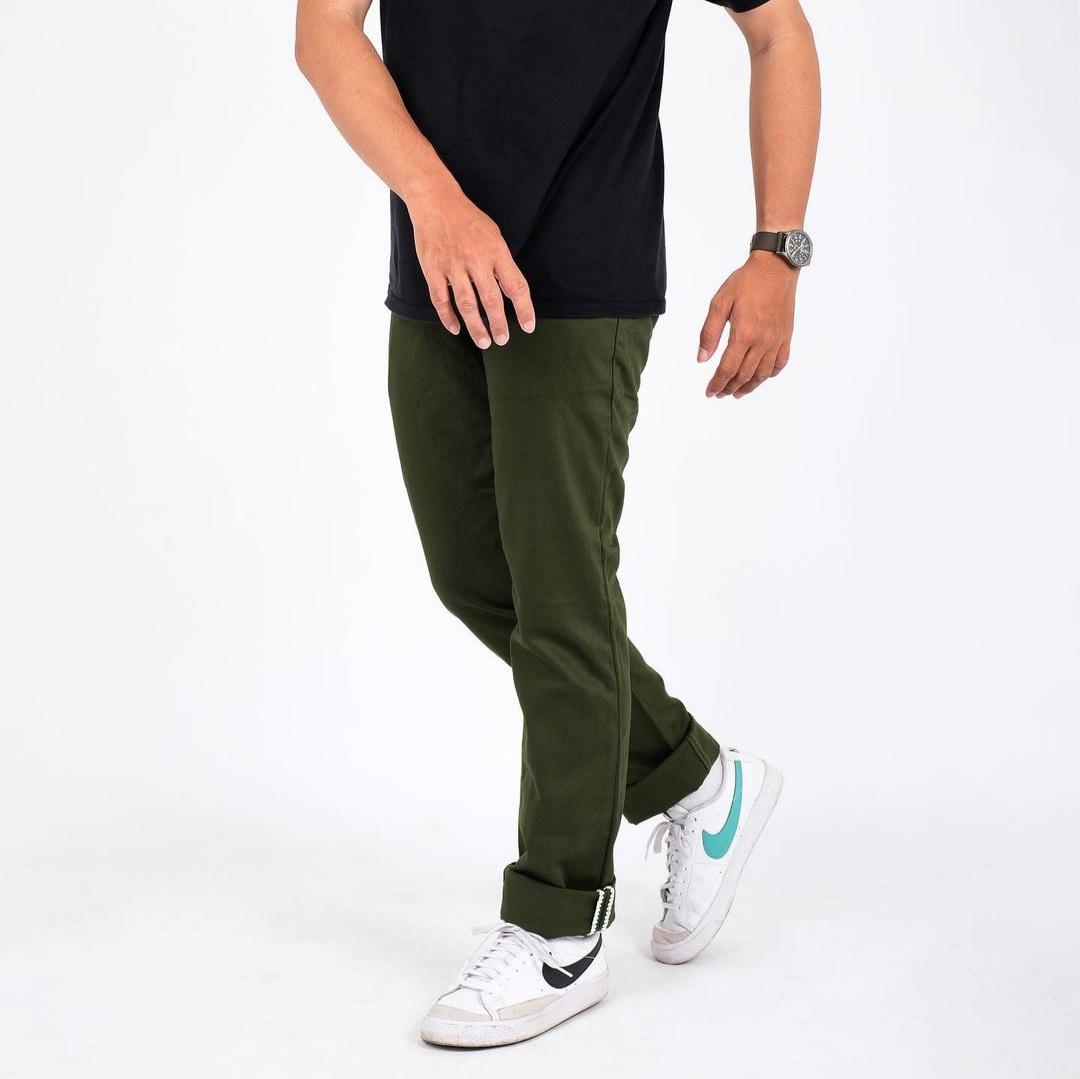 Celana Panjang Chino Ankle Pants Premium Bahan Tebal Kualitas Distro Pria Katun Hitam Formal Casual Slimfit