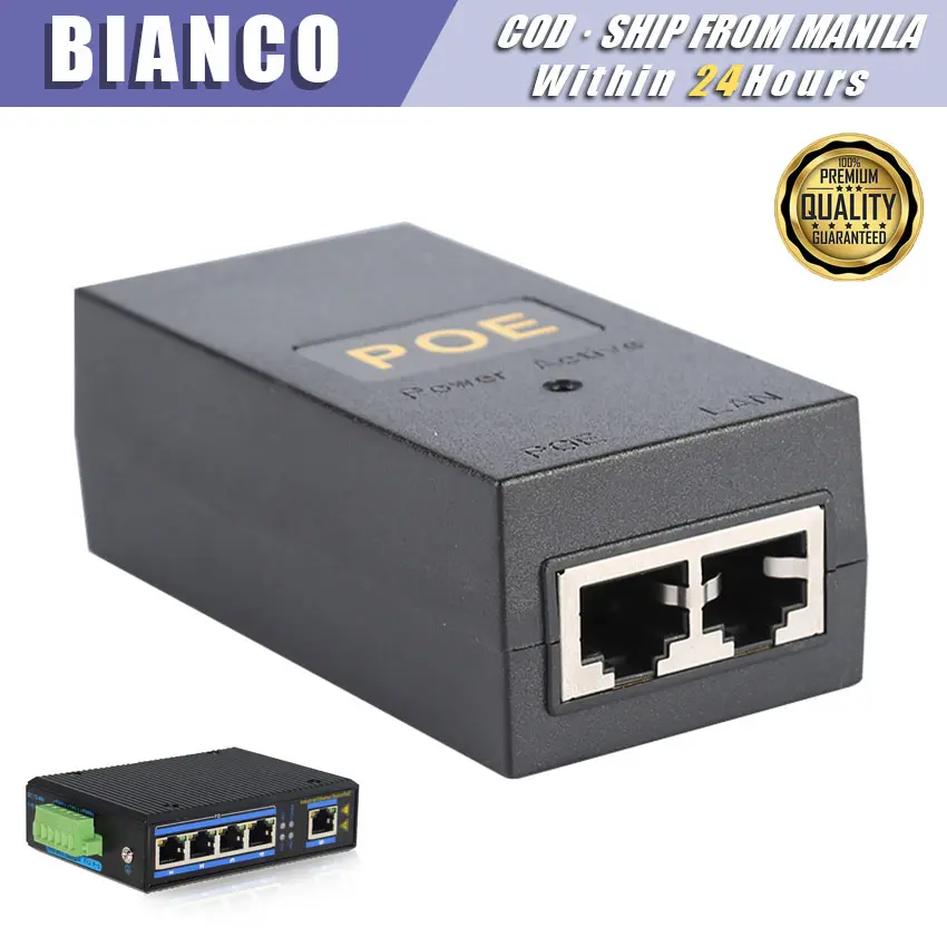 Higher Quality 24V 1A/48V 0.5A Desktop POE Power Injector 24W Ethernet Adapter