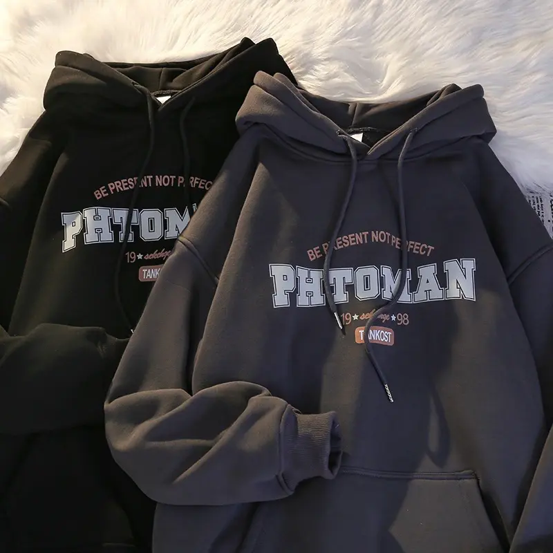 Áo Hoodie nỉ form rộng nam nữ unisex in chữ PHTOMAN