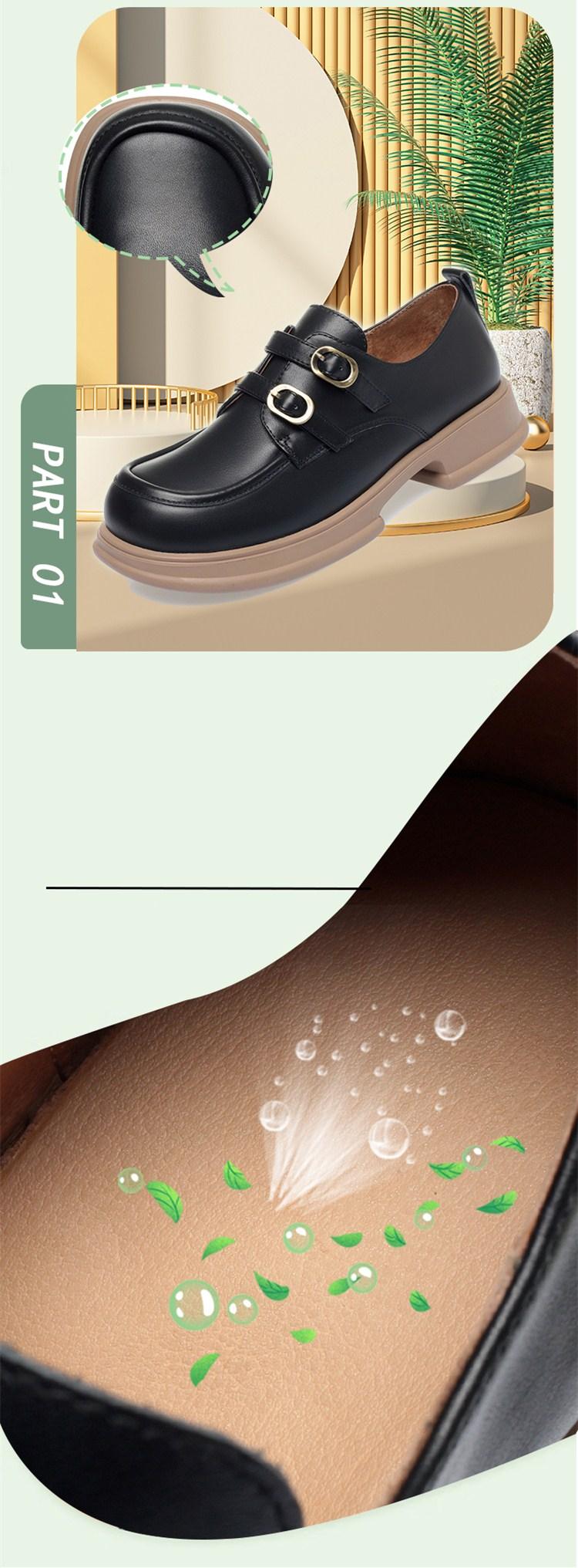 Product Introduction of Single Shoe Women's Platform  New British Style Small Leather Shoes Anti-slip Loafers Women's Handmade Casual Women's Shoes 1