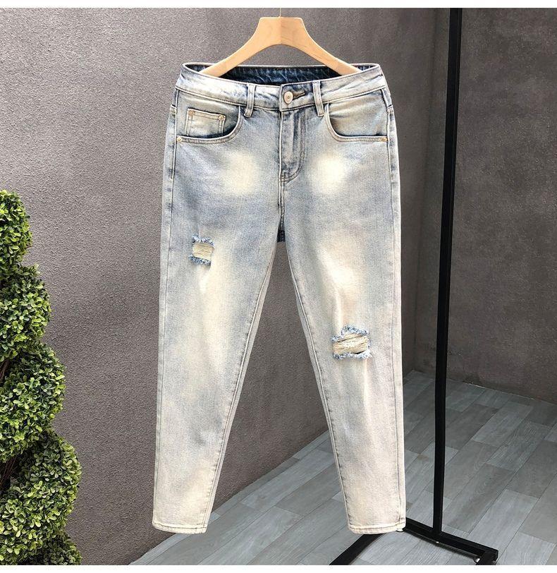 Product Introduction of Quần jean rách dành cho nam giới, thiết kế túiThương Hiệu Thời Trang , mỏng, vừa vặn, co giãn, cho mùa xuân và mùa hè, mới 1