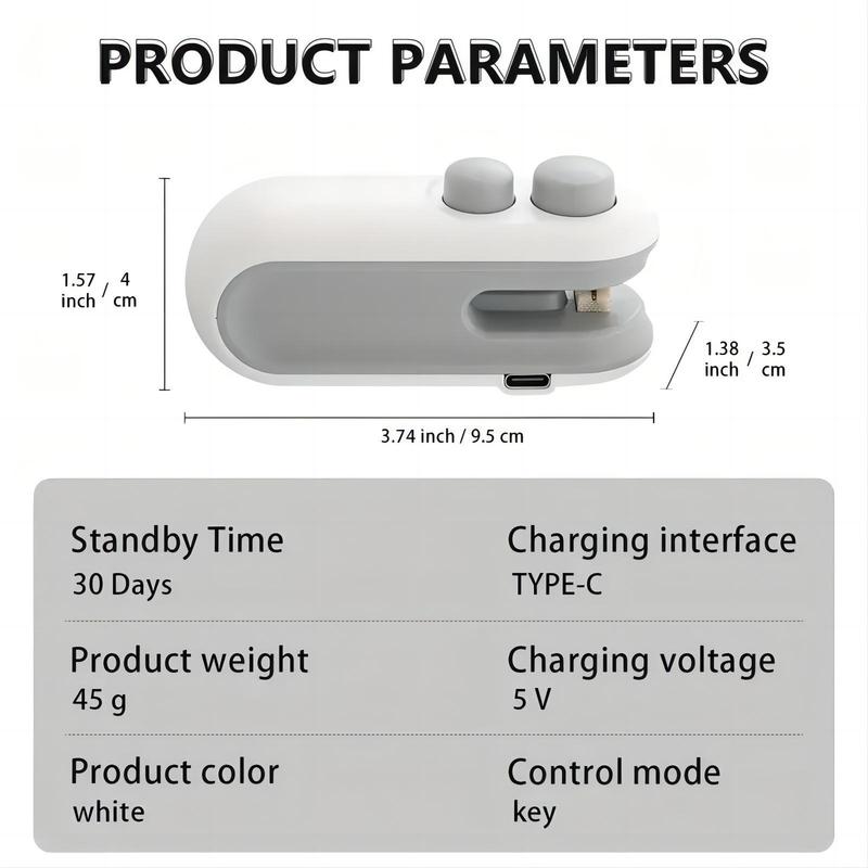 2 in 1 Mini Bag Sealer & Cutter, 1 Count Type-C Charging Portable Household Heat Sealer, Magnetic Mini Bag Sealer for Home Kitchen 1