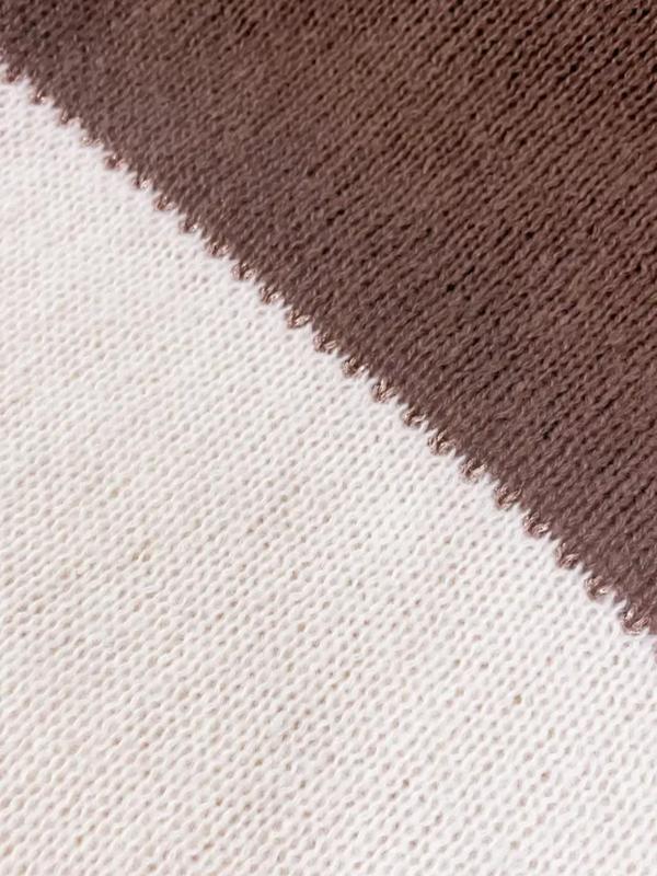 【Plus Size】 Colorblock Drop Shoulder Sweater, Casual Long Sleeve Round Neck Jumper for Fall & Winter, Women's Clothing for Daily Wear 3