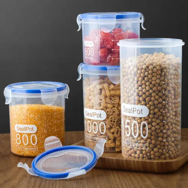 Product Introduction of Hộp đựng thực phẩm, chất liệu PP, trong suốt, lọ Kín thực phẩm, chống ẩm, hình trụ, hộp bảo quản nhà bếp, kín khí và chống rò rỉ, thích hợp cho thực phẩm, đường, được làm bằng nhựa 8
