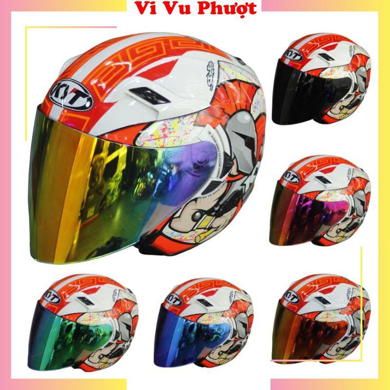 (TẶNG KÍNH MÀU) Mũ Bảo Hiểm 3/4 KYT VENOM 2 Kính - CORSI Helmet Helmet