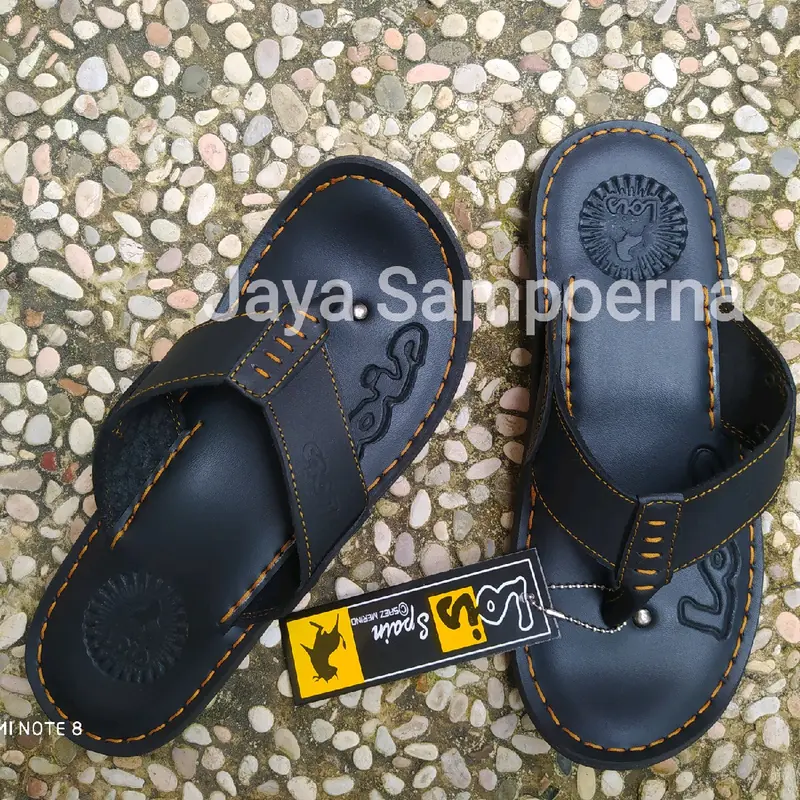 Sandal Kulit Pria Lois Kulit Asli Sendal Jepit Kulit Lois Asli Karet 4