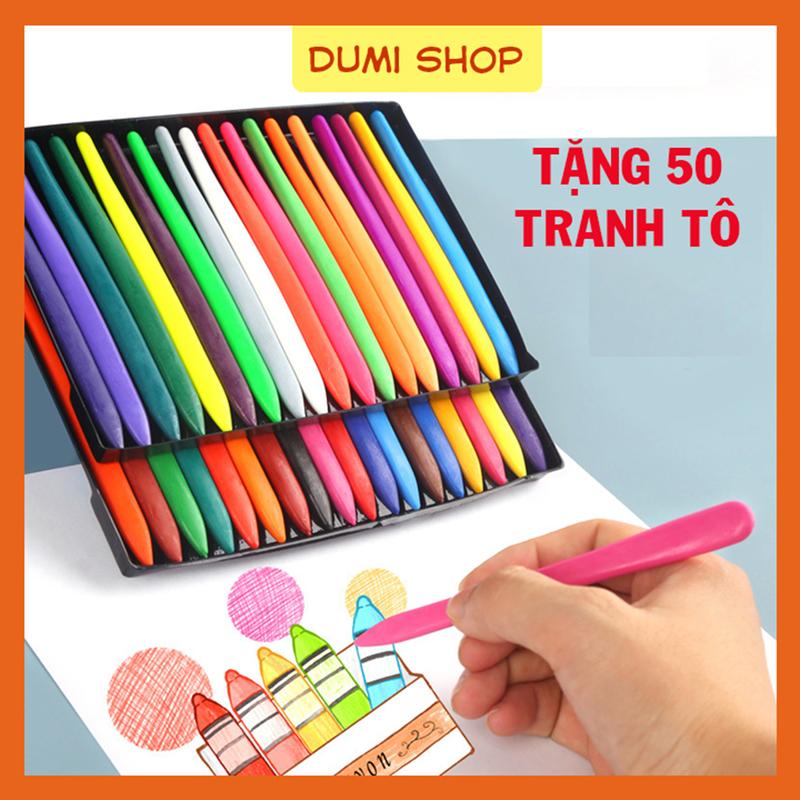 [Tặng 50 Tranh Tô] Hộp 24-36 Bút sáp màu hữu cơ màu tươi sáng cho bé tập tô
