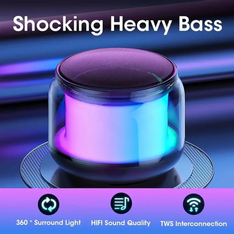 Loa Bluetooth NAPOD Mini Không Dây Đèn Led Rgb, Âm Thanh HIFI 360 Có Hỗ Trợ Thẻ Nhớ,  BẢO HÀNH 12 THÁNG. 2