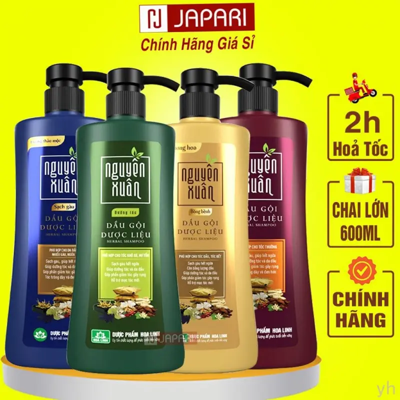Dầu Gội Nguyên Xuân 600ml 350ml Gói Dầu Xả - Dầu Gội Dược Liệu Nguyên Xuân Xanh, Vàng, Hương Bưởi - Dầu Gội Đầu JAPARI Nữ Women