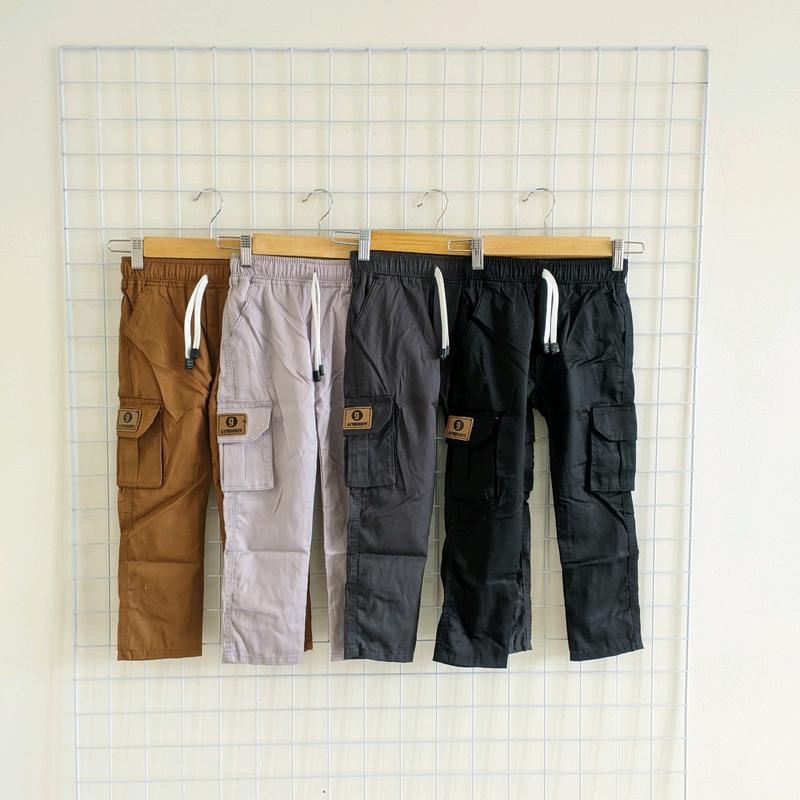 Celana Anak Chino Cargo Panjang Laki Perempuan 5-15 Tahun Unisex Katun Fashion 6