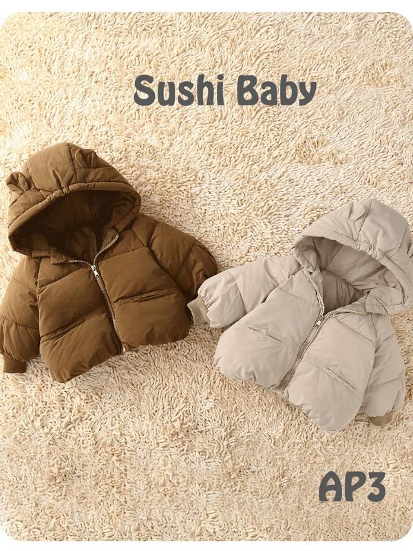 AP3 - Áo Khoác PHAO BÉO, Mũ Tai Gấu Ấm Áp Phong Cách Hàn Cho Bé Trai Và Bé Gái - Sushi Baby