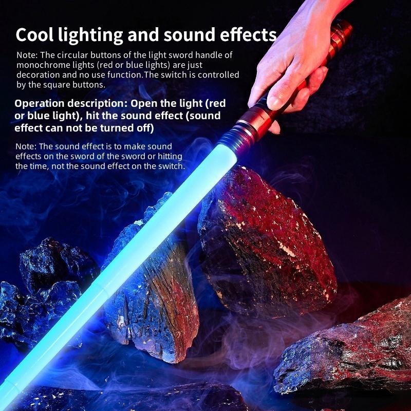 New Plastic Lightsabers Monochrome Red Or Blue Lights with Strike Sound, 1 Count/2 Counts 2 in 1 Led Lightsabers Toys, Retractable Lightsabers Halloween Costume Kids Party Gift, Star Wars Lightsaber, Birthday Gift Ideas, Valentine's Day Gift 6