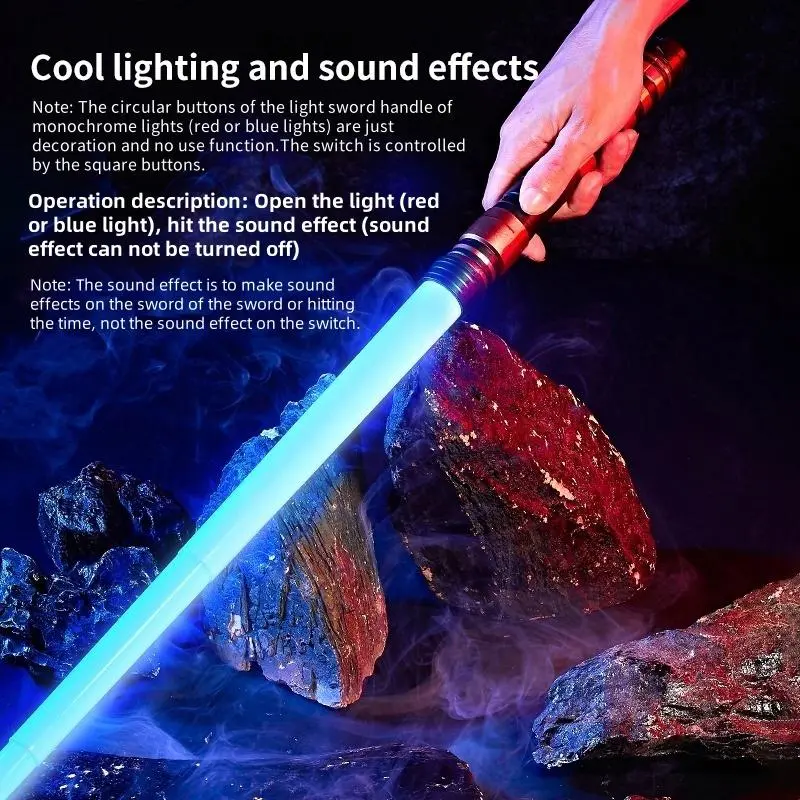 New Plastic Lightsabers Monochrome Red Or Blue Lights with Strike Sound, 1 Count/2 Counts 2 in 1 Led Lightsabers Toys, Retractable Lightsabers Halloween Costume Kids Party Gift, Star Wars Lightsaber, Birthday Gift Ideas, Valentine's Day Gift 6