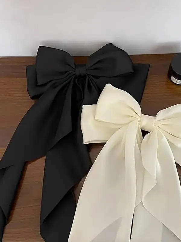 Elegant Tiered Layered Bowknot Decorated French Hair Clips, Gifts for Her, Bow Trend Hairstyles, Large Size French Claw Clip, Hair Accessories for Party & Back To School, Gift for Girlfriend, Barrettes, Ponytail Hair Clip 3