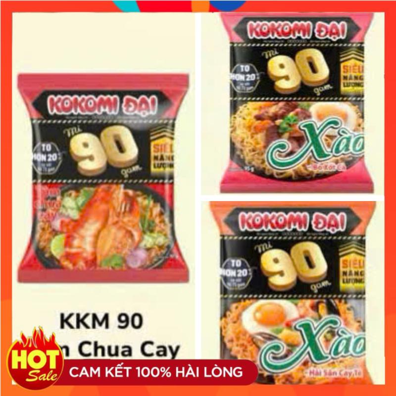 Thùng Mì KoKomi Đại 90 Nước Và Xào (Tôm, Sườn, Bò, Hải Sản) - Sản phẩm mì gói đa dạng  Vị Chua Cay Miến