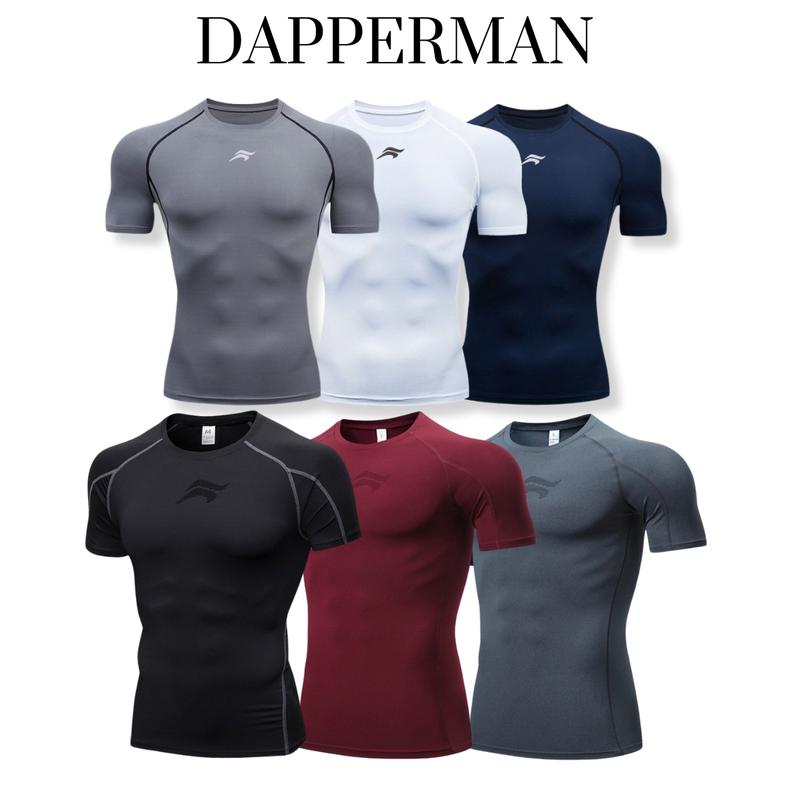 Áo thể thao nam tay ngắn cotton 4 chiều thoáng khí ôm body trẻ trung năng động DAPPERMAN 1