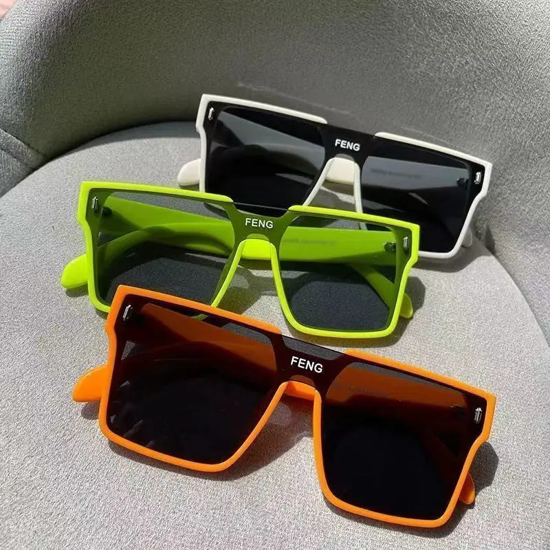 Children's Sunglasses, Trendy, Suitable for Boys and Girls, Fashionable, Suitable for Street Photography, One-Piece Design, Large Frame, Boys' Sunglasses, UV Protection