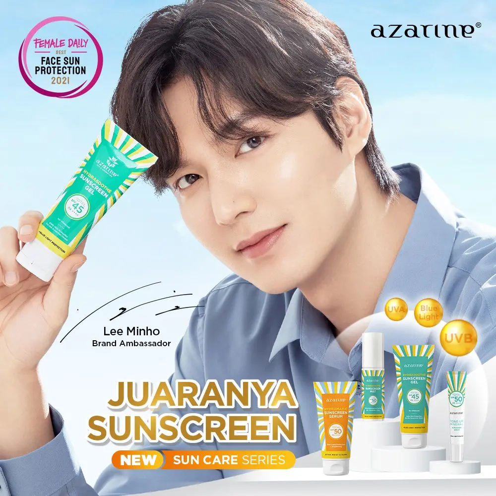 Azarine Hydrasoothe Sunscreen Gel SPF 45 PA++++ untuk kulit berminyak