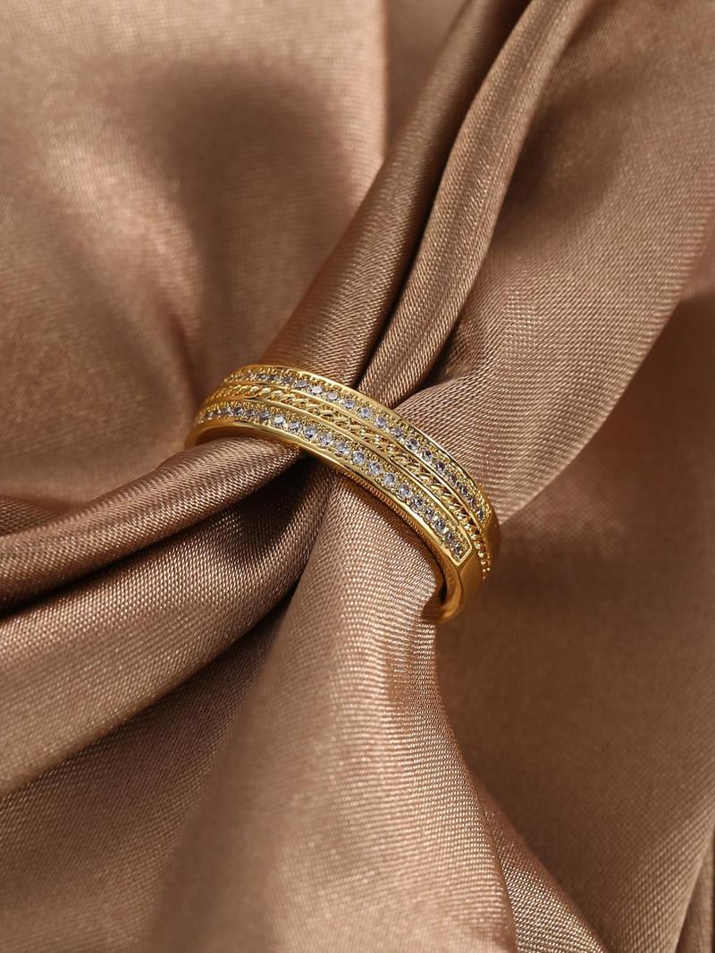 Product Introduction of Luxury Artificial Zircon Decorated Metal Ring, Fashion Party & Wedding Jewelry Accessories for Women, Elegant All-match Fashion Accessories for Daily Wear 14