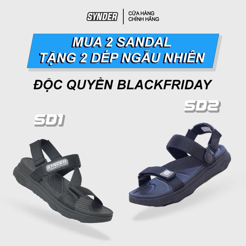 ĐỘC QUYỀN TẶNG 2 QUÀ Combo 2 Giày Sandal Quai Hậu Synder Đen Full Đế Bằng 1 Sd1 + 1 Sd2 - 36 đến 44 - Nữ - Nam - Shoes