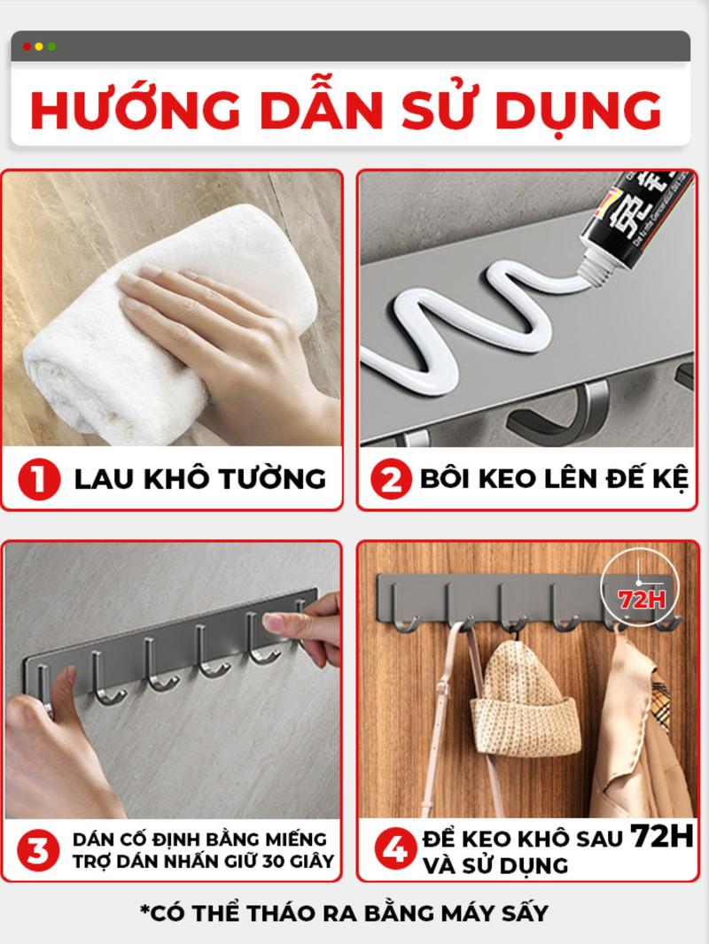 Product Introduction of Móc Treo Quần Áo Dán Tường Chịu Lực 30KG, Treo Đồ Đa Năng, Đi Kèm Keo Dán, Ốc vít 9