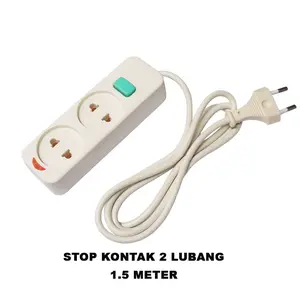 EELIC STK-SC752 -1.5M Stop kontak colokan kabel listrik 2 lubang daya max 6a 250v