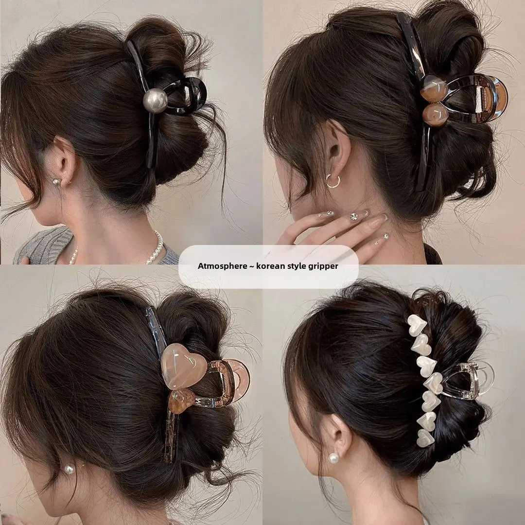 Kẹp Cá Mập Màu Thạch Kẹp Tóc, Thiết Kế Thanh Lịch, Phụ Kiện Đội Đầu Dễ Thương, Kẹp Tóc Hình Trái Tim Thời Trang Nữ, Kẹp Tóc Updo Sau Đầu, 30 Ngày Bán Chạy Với 21000 Miếng